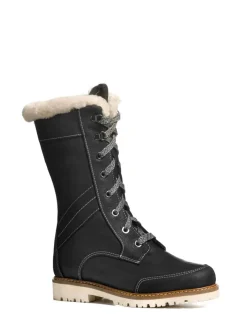 Bottes Canadiennes Anfibio Femme Cuir Doublées 100% Laine Naturelle Revers Mouton Retourné femme