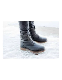 Bottes Canadiennes  homme  Hiver à Lacets Anfibio 100 % Laine Naturelle Homme