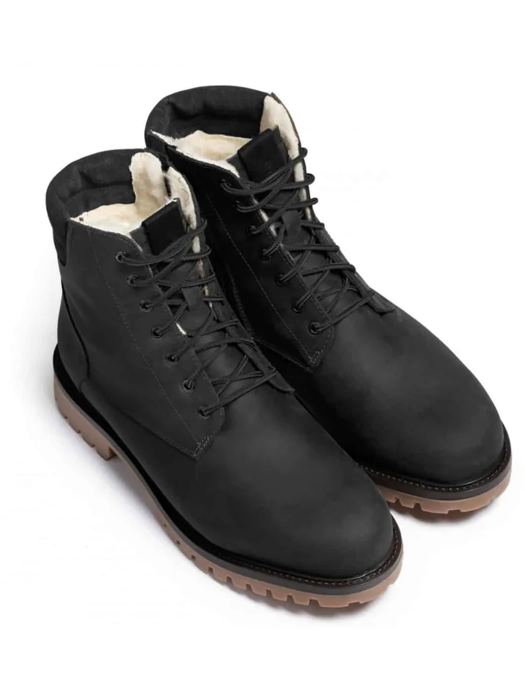 Bottes Canadiennes homme Hiver à Lacets Anfibio 100 % Laine Naturelle Homme