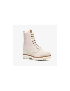Bottes D'hiver Canadiennes Femme Anfibio Bree Cuir Doublées 100% Laine Naturelle