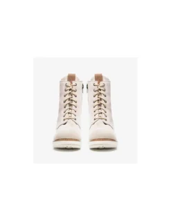 Bottes D'hiver Canadiennes Femme Anfibio Bree Cuir Doublées 100% Laine Naturelle