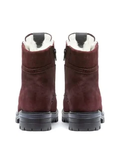 Bottines Canadiennes Femme Anfibio Cuir Doublées 100% Laine Naturelle