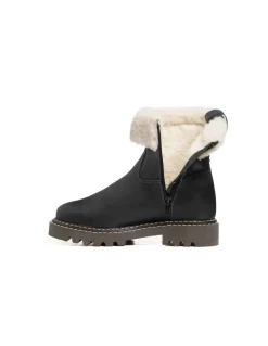Bottines Hiver Femme Anfibio Cuir Doublées 100% Laine Naturelle