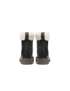 Bottines Hiver Femme Anfibio Cuir Doublées 100% Laine Naturelle