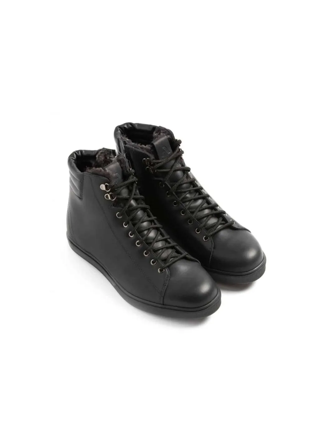 Chaussures Canadiennes Hiver Cuir Homme Anfibio Matteo Doublées 100% Laine Naturelle