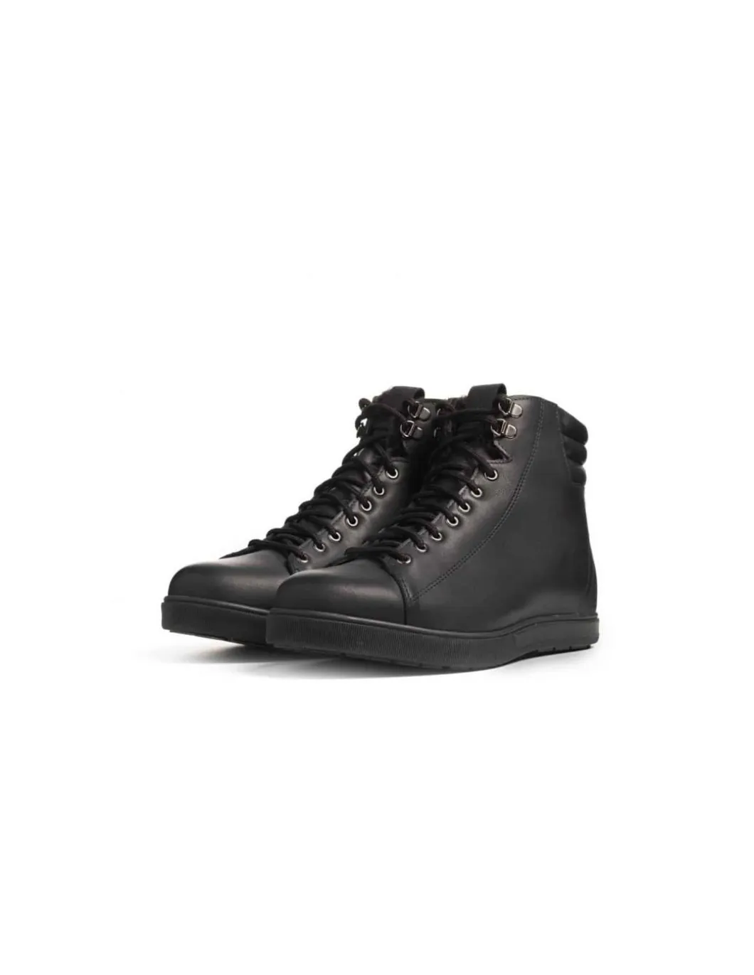 Chaussures Canadiennes Hiver Cuir Homme Anfibio Matteo Doublées 100% Laine Naturelle