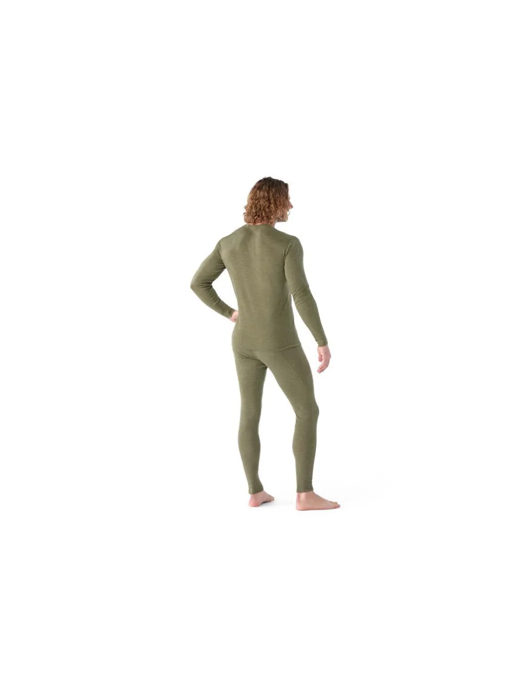 Maillot Thermique Homme 100% Laine Mérinos Smartwool Col Rond Kaki