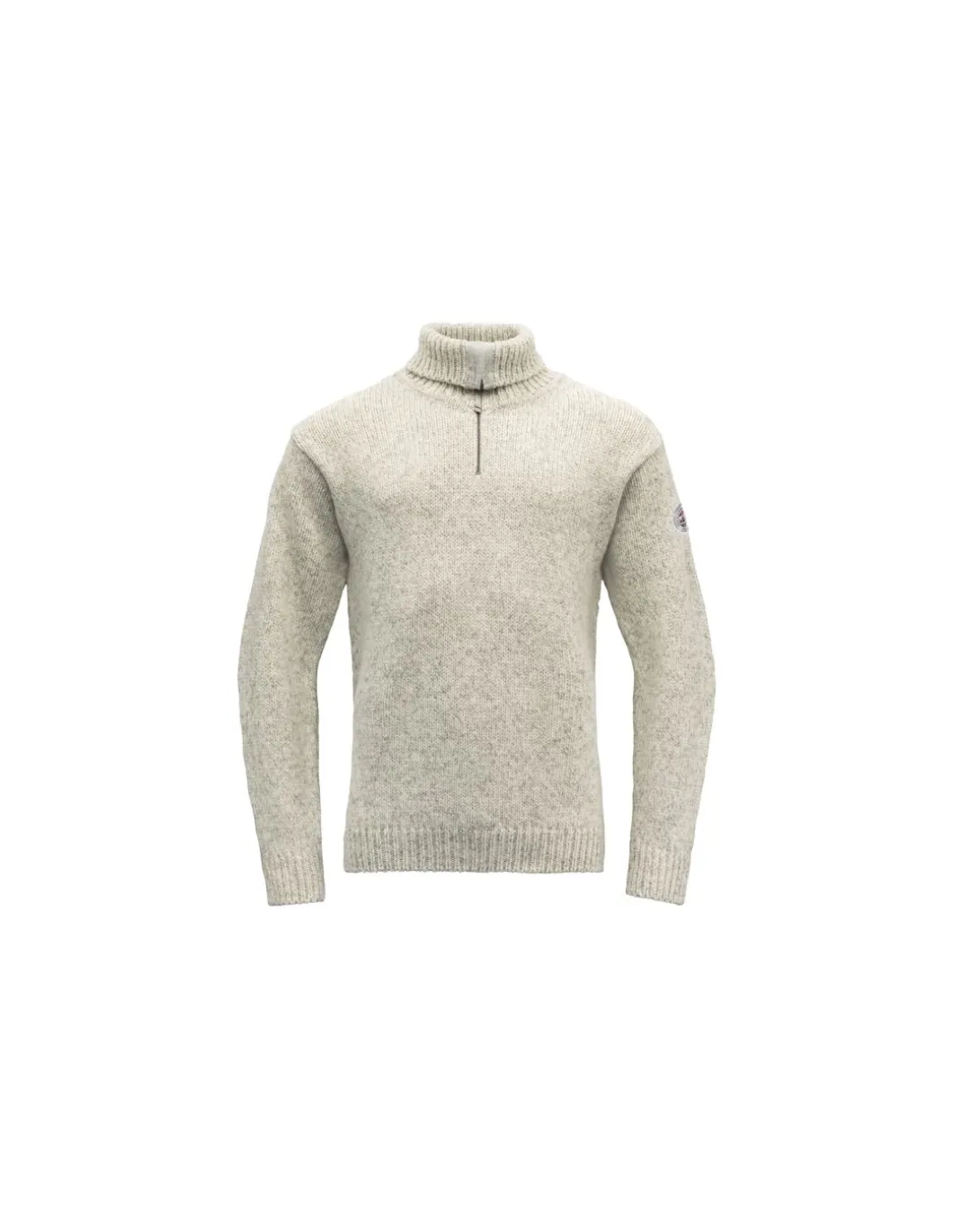 Pull Laine Vierge 1/4 Zip Gris Chiné 386410BEI