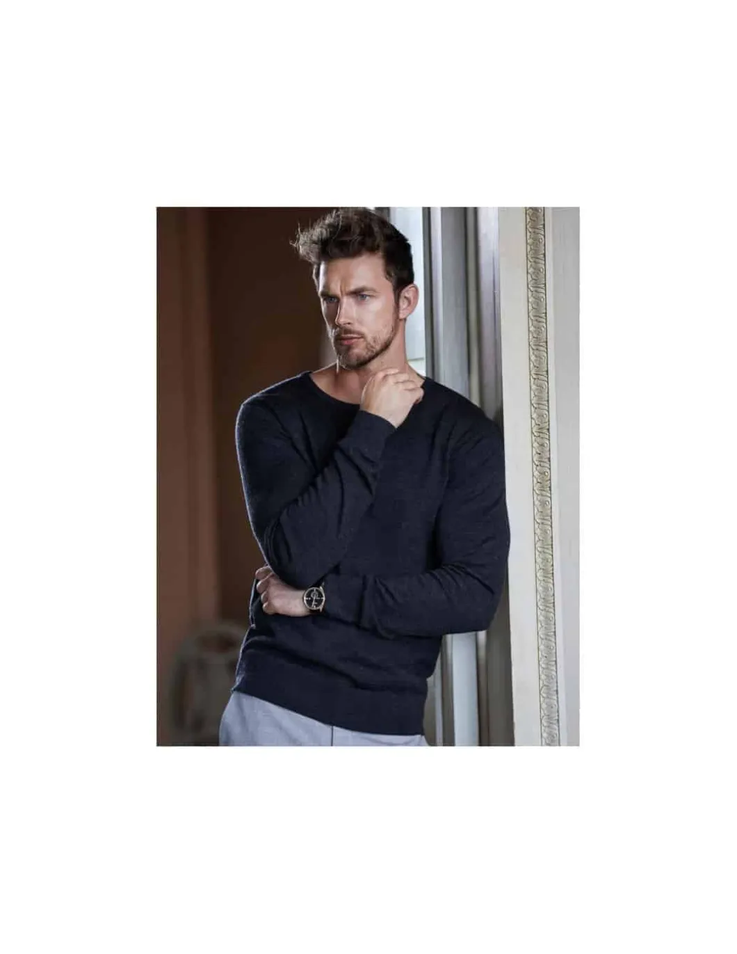 Pull Ras Du Cou Laine Mérinos Homme Tee Jays