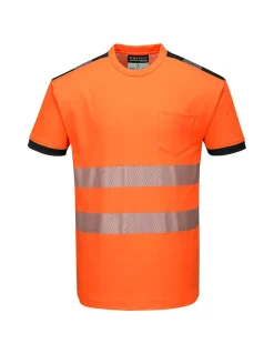 Teeshirt Coton Avec Poche Et Bandes Segmentées EN20471 Classe 2 T181 Portwest